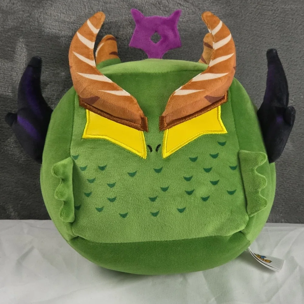 Roblox Blox Fruits Dragon Fruit Plush Green Square Stuffed Toy Game Collectible